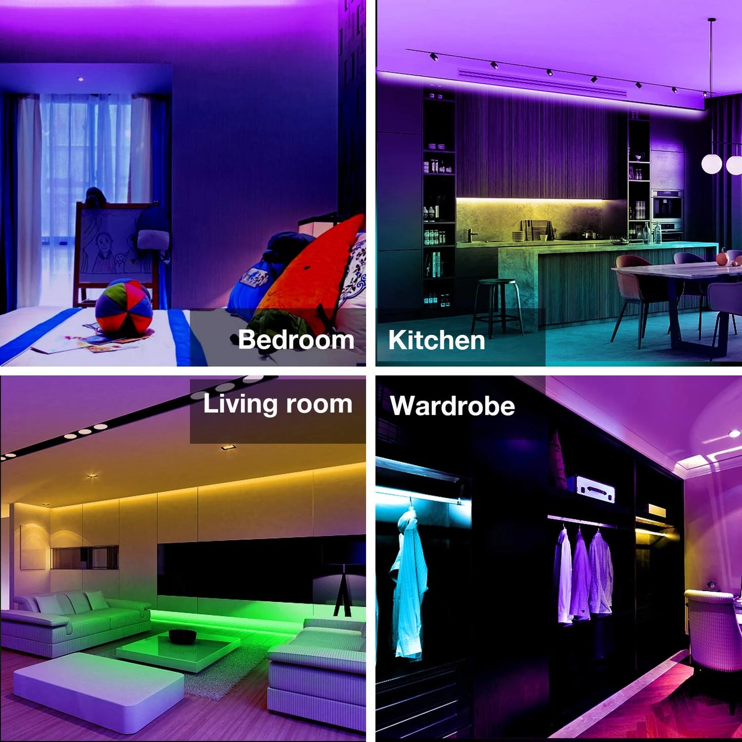 50 ft Smart RGBIC LED Strip Light with Bluetooth Control