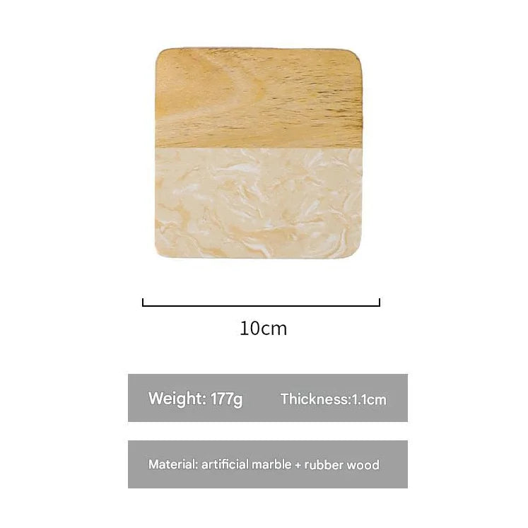 Modern Marble Wood Drink Coaster