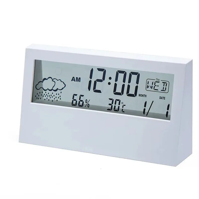 Modern Table Alarm Clock with Weather Display