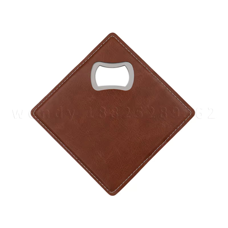 2-in-1 Leather Coaster with Bottle Opener