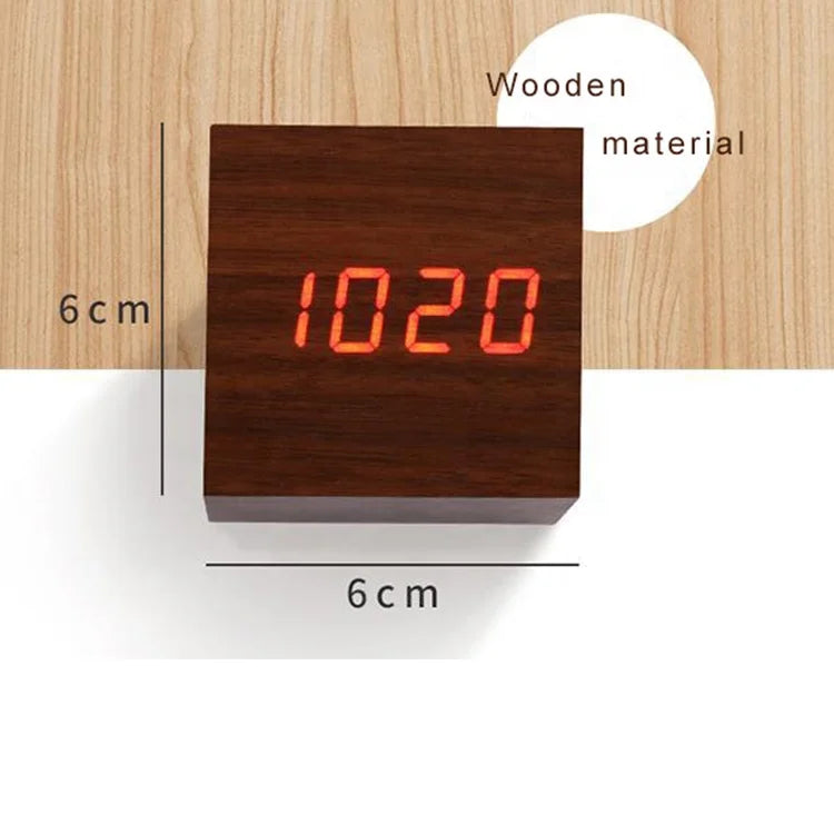Wooden Digital LED Alarm Clock