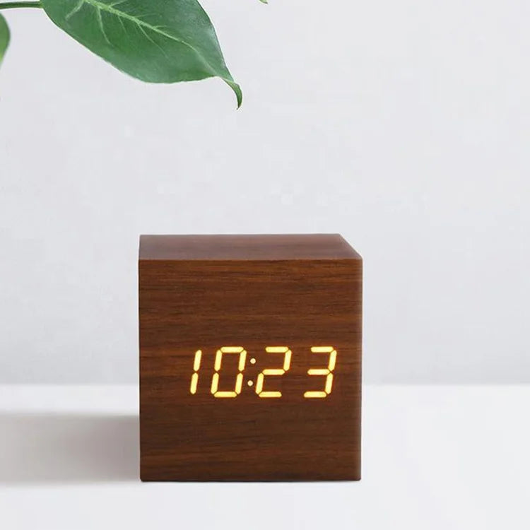 Wooden Digital LED Alarm Clock