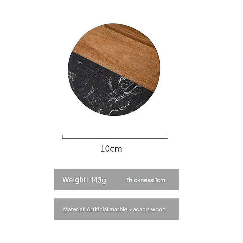 Modern Marble Wood Drink Coaster