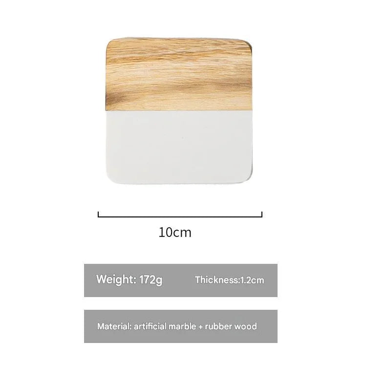 Modern Marble Wood Drink Coaster