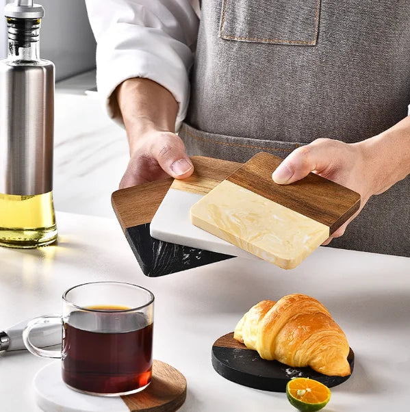 Modern Marble Wood Drink Coaster