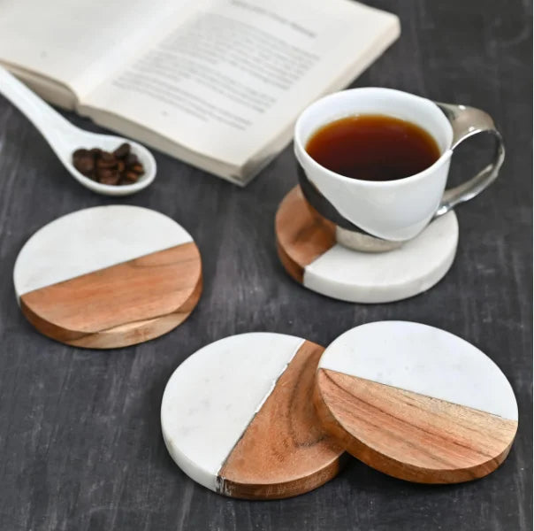 Modern Marble Wood Drink Coaster