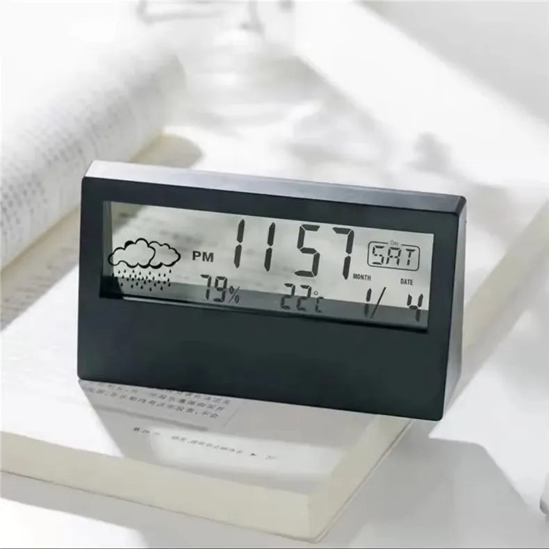 Modern Table Alarm Clock with Weather Display