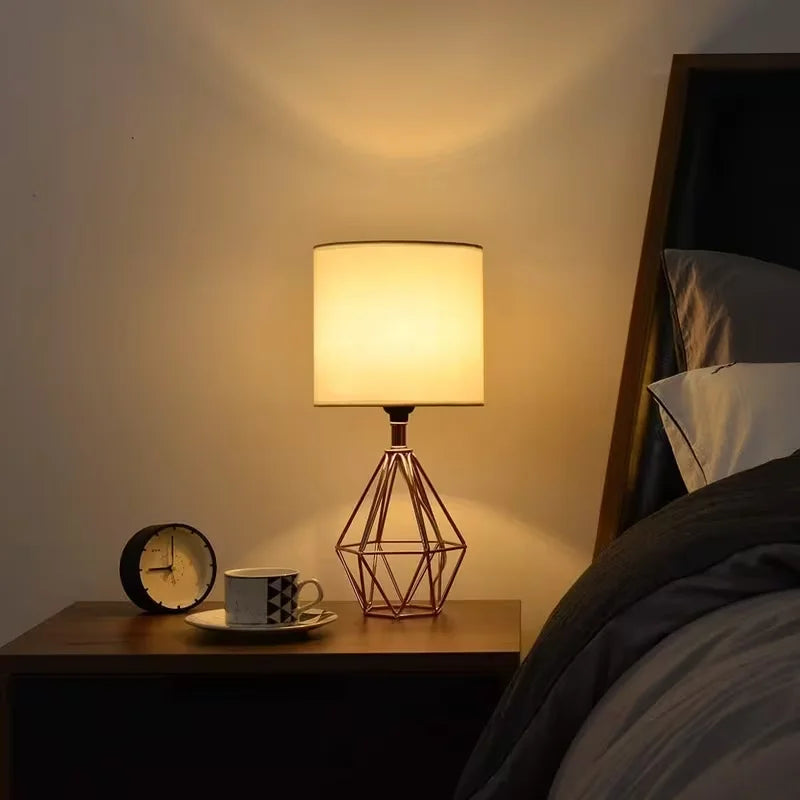 Modern Linen Shade Table Lamp for Desk, Bedroom & Living Room