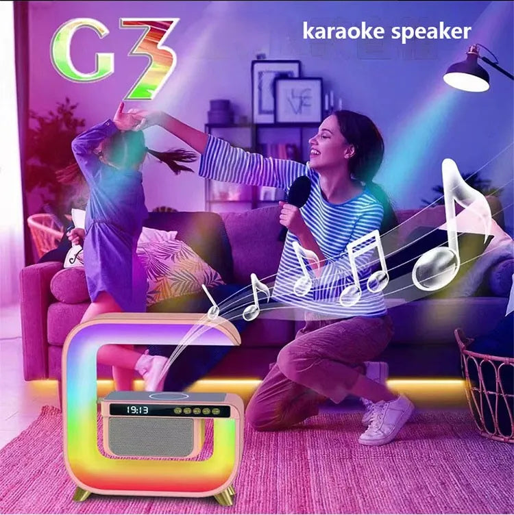 4-in-1 Smart Alarm Clock with Wireless Charging, Speaker & RGB Light