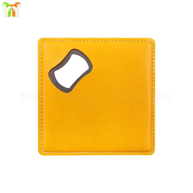 2-in-1 Leather Coaster with Bottle Opener