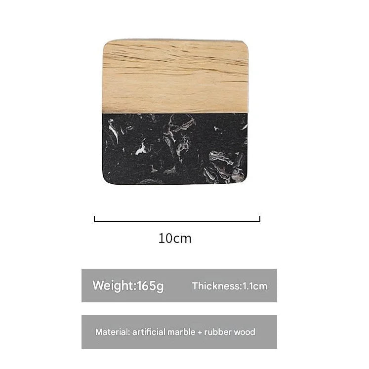 Modern Marble Wood Drink Coaster
