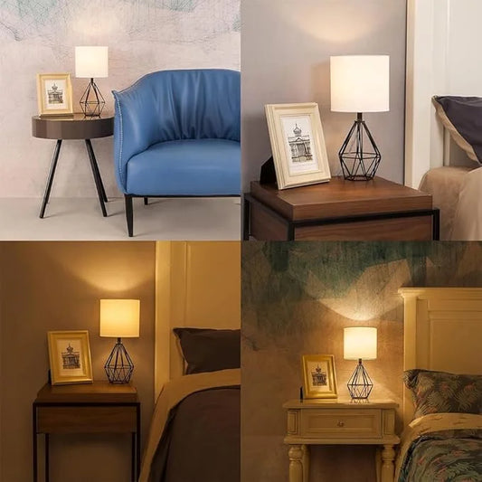 Modern Linen Shade Table Lamp for Desk, Bedroom & Living Room