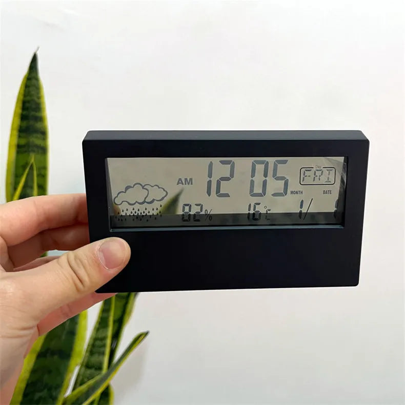 Modern Table Alarm Clock with Weather Display