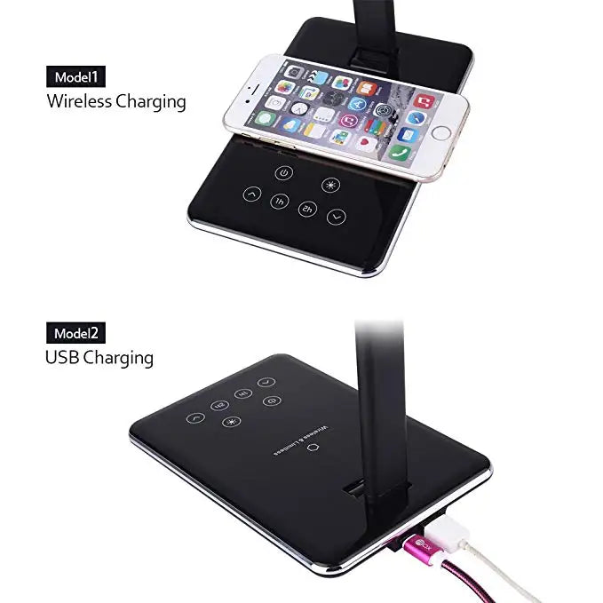 Adjustable LED Desk Lamp with Wireless Charging
