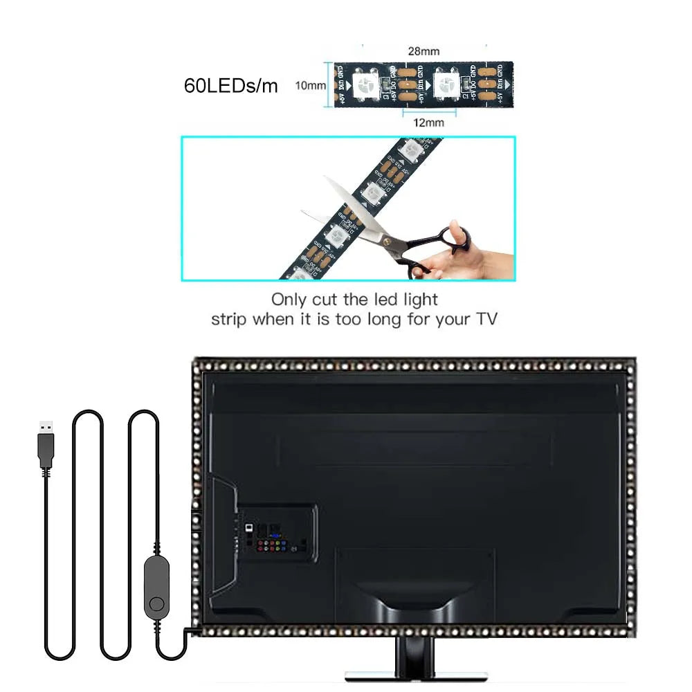 Gaming RGB LED Strip Light with PC Sync & Music Sync