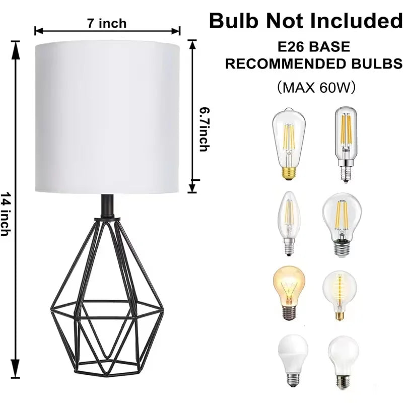 Modern Linen Shade Table Lamp for Desk, Bedroom & Living Room