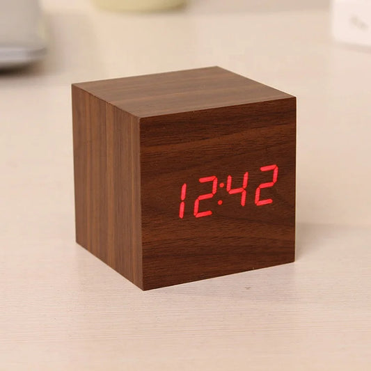 Wooden Digital LED Alarm Clock