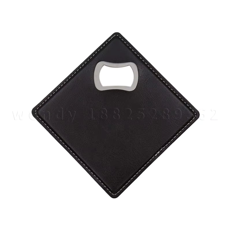 2-in-1 Leather Coaster with Bottle Opener