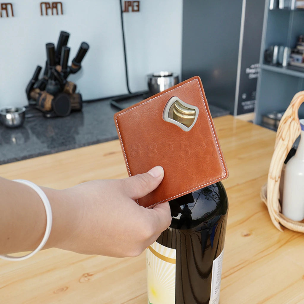 2-in-1 Leather Coaster with Bottle Opener