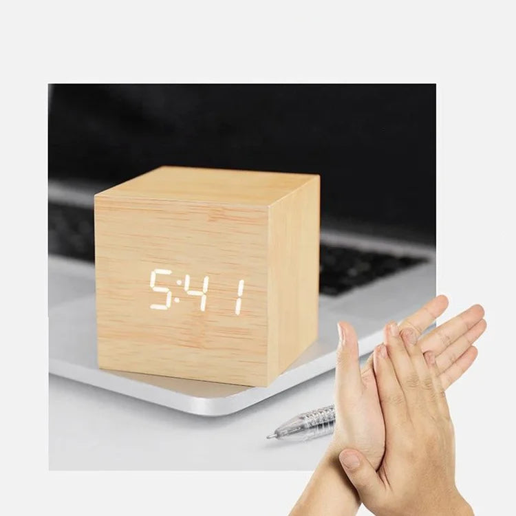 Wooden Digital LED Alarm Clock