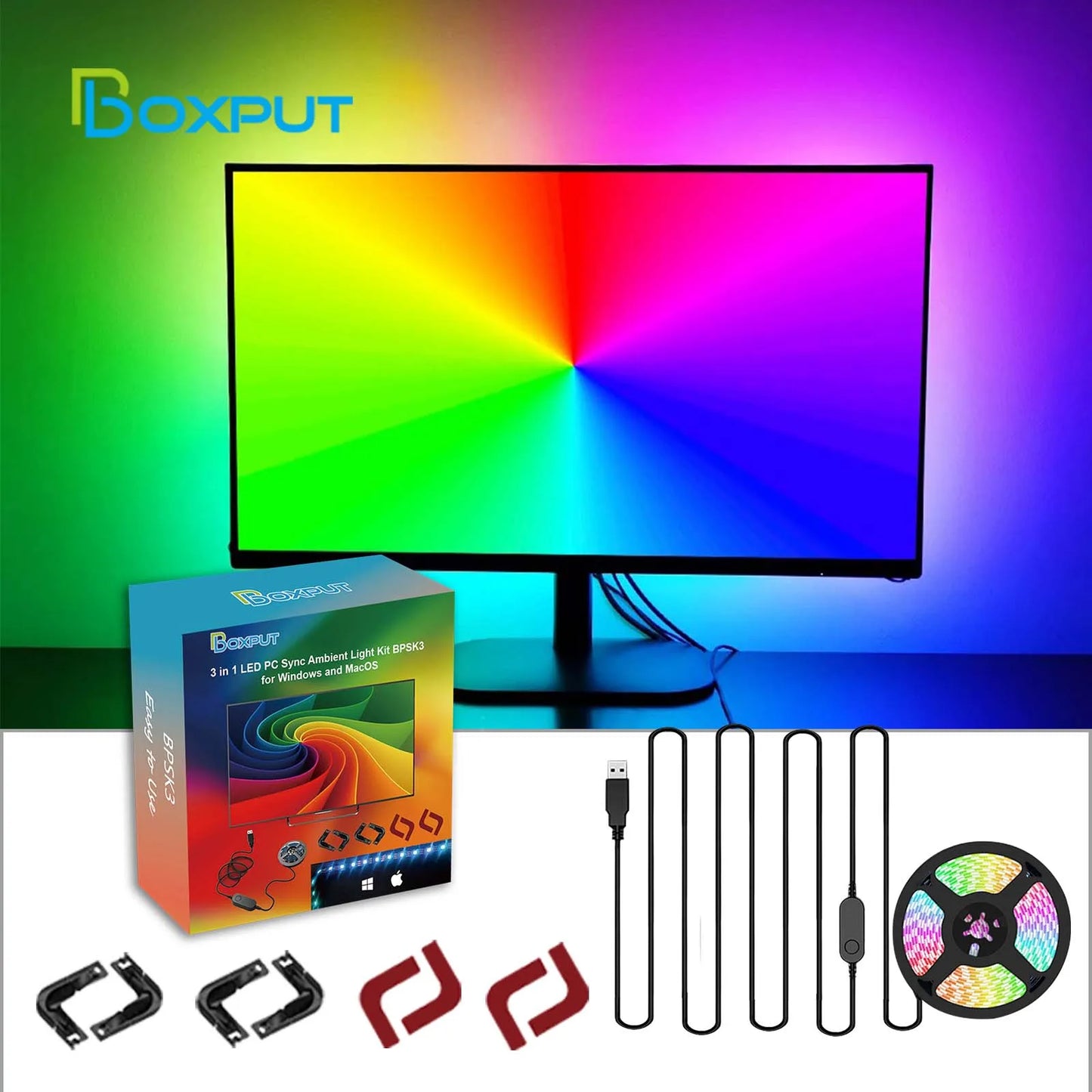 Gaming RGB LED Strip Light with PC Sync & Music Sync