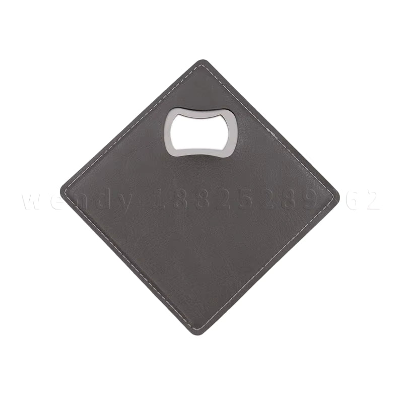 2-in-1 Leather Coaster with Bottle Opener