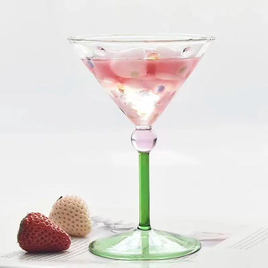 Vintage Polka Dot Cocktail & Wine Glass