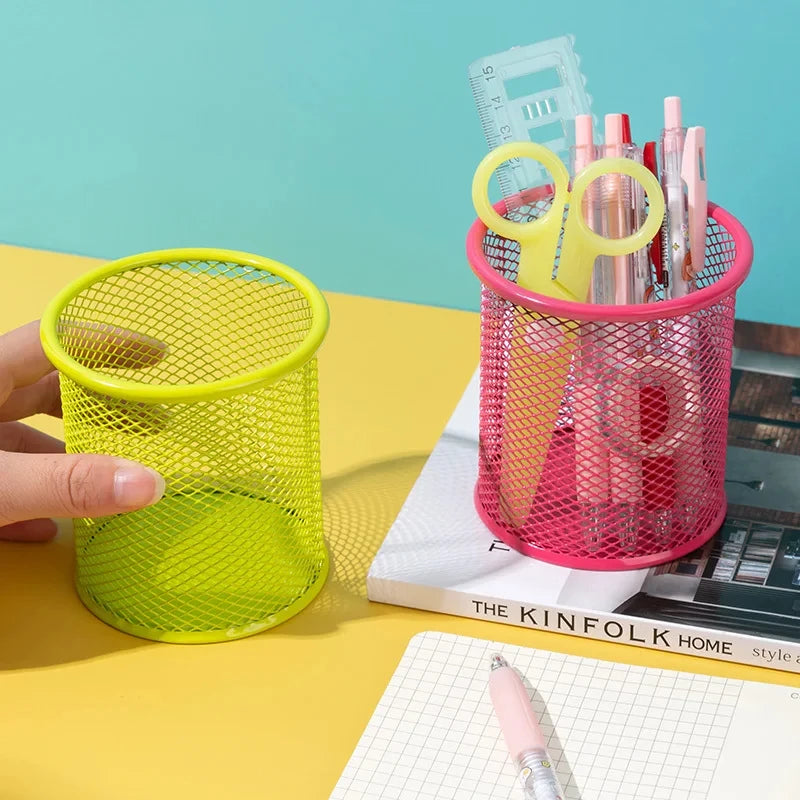 Metal Mesh Desk Pen Holder