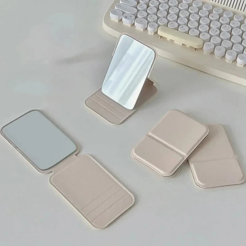Foldable Leather Compact Makeup Mirror