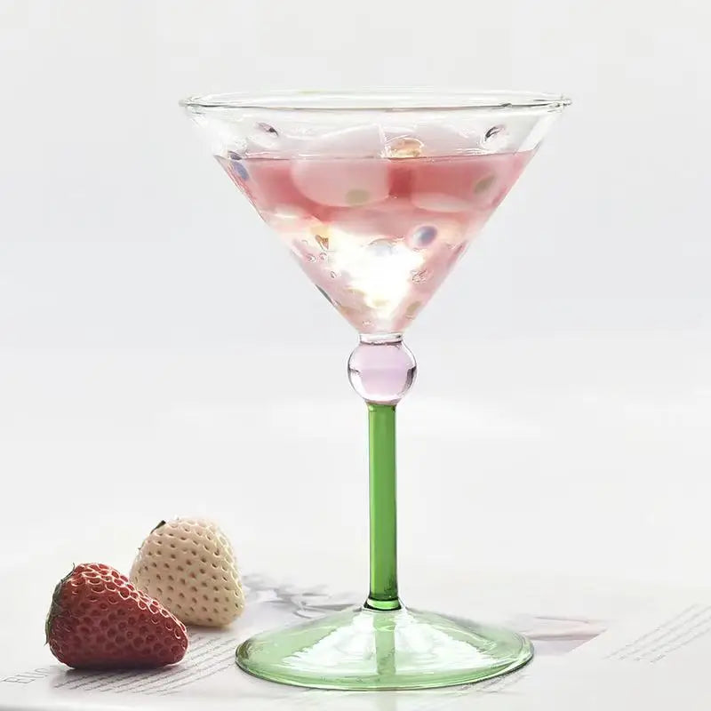 Vintage Polka Dot Cocktail & Wine Glass