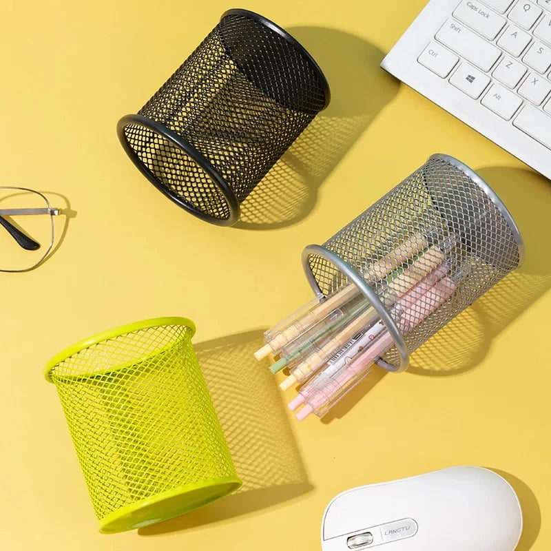 Metal Mesh Desk Pen Holder