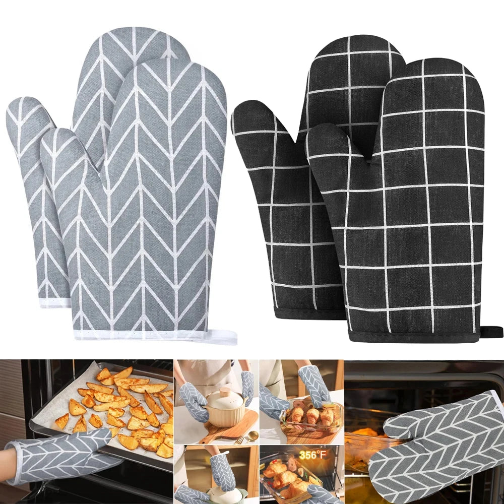 Heat Resistant Oven Mitts Set