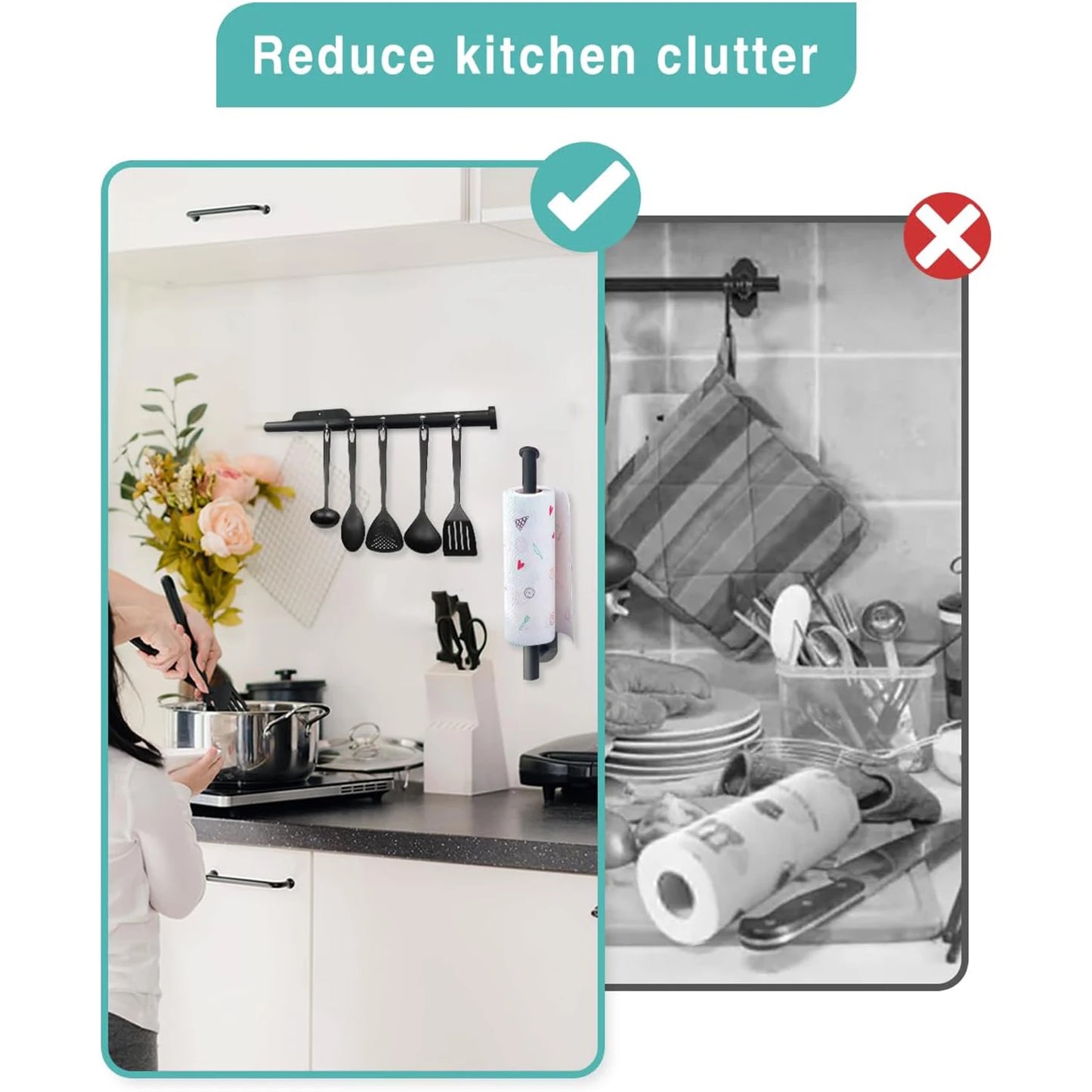 Adhesive Under Cabinet Paper Towel Holder