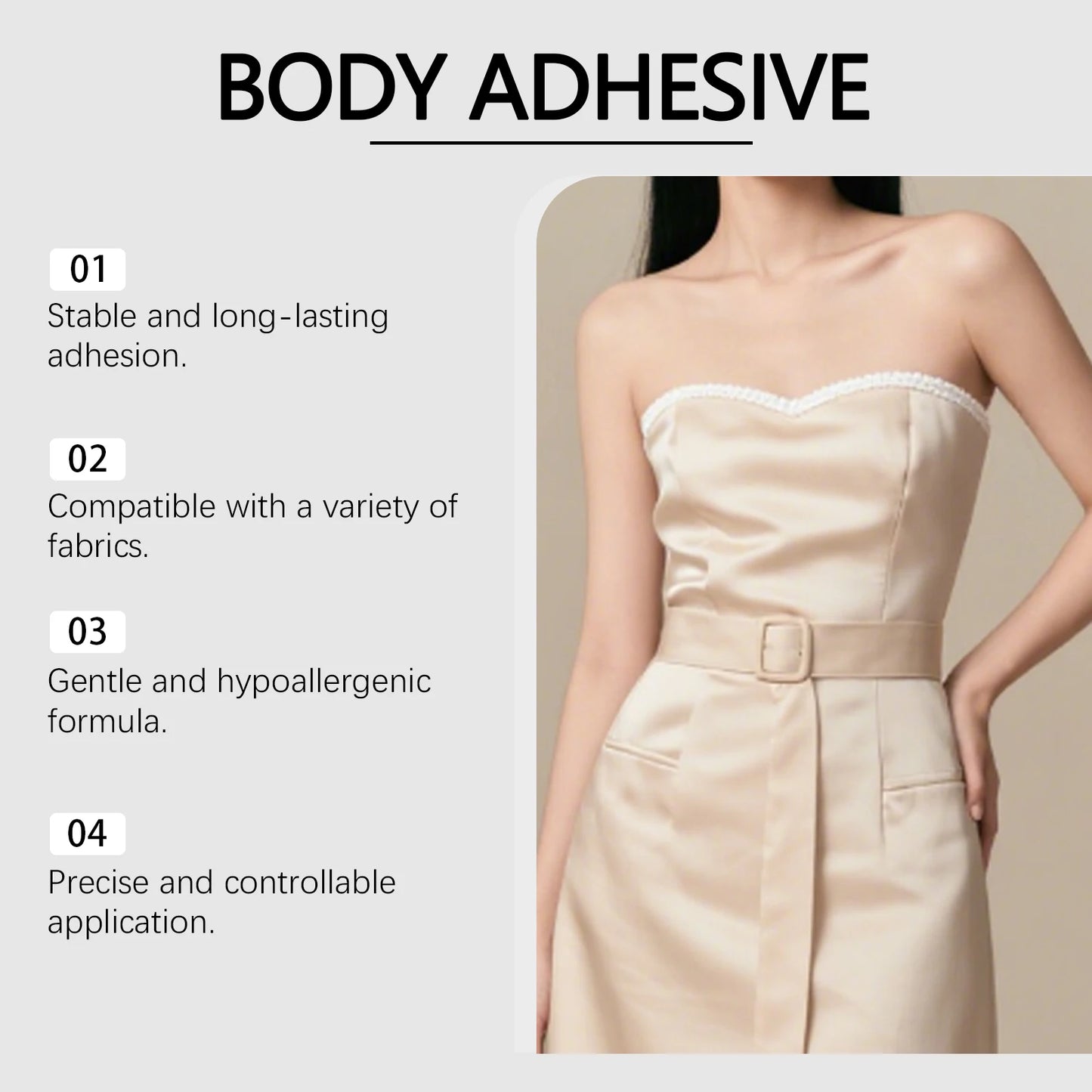 Invisible Clothing & Body Adhesive – Sweatproof, Skin-Safe Hold
