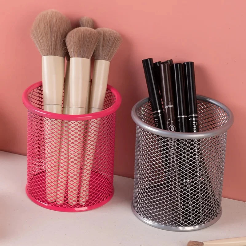 Metal Mesh Desk Pen Holder