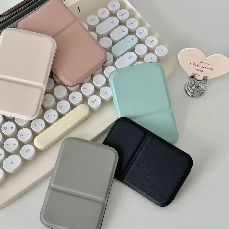 Foldable Leather Compact Makeup Mirror
