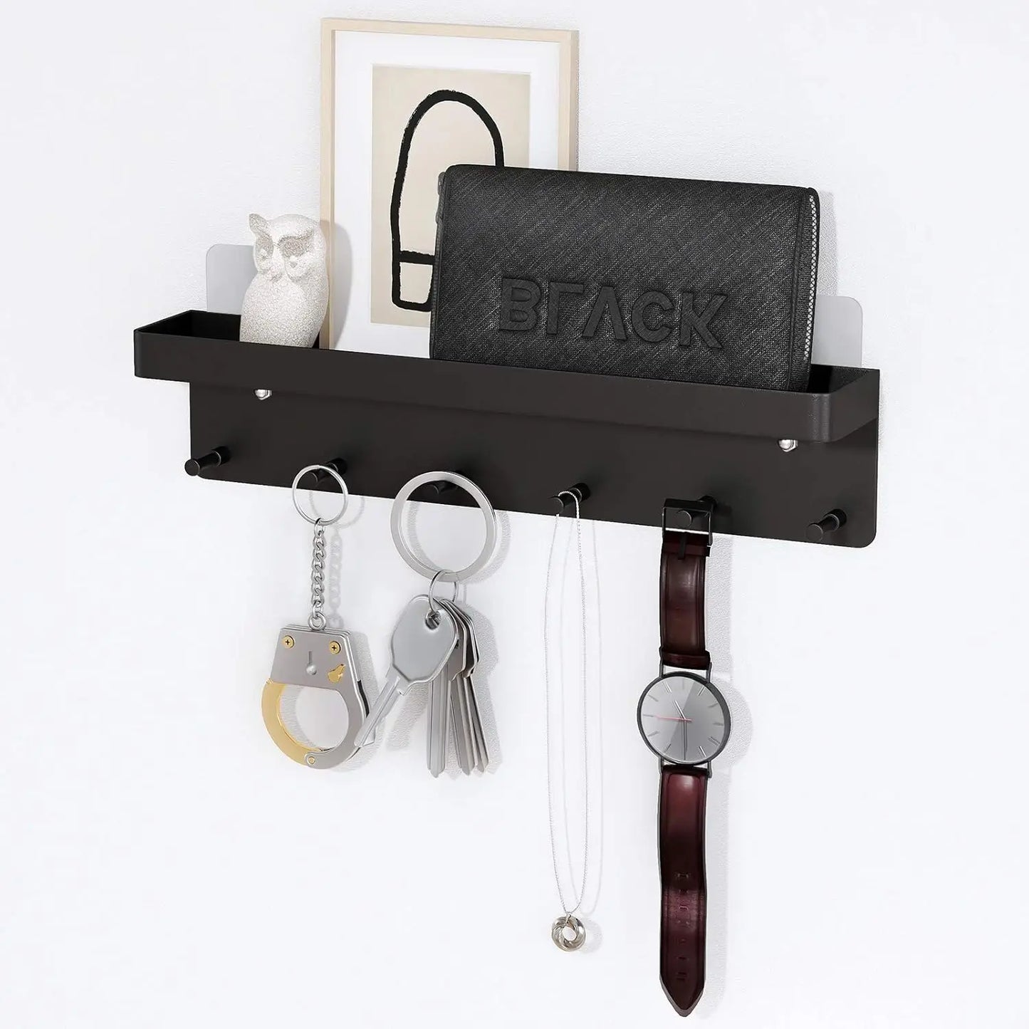 Wall-Mounted Key Holder & Mail Organizer