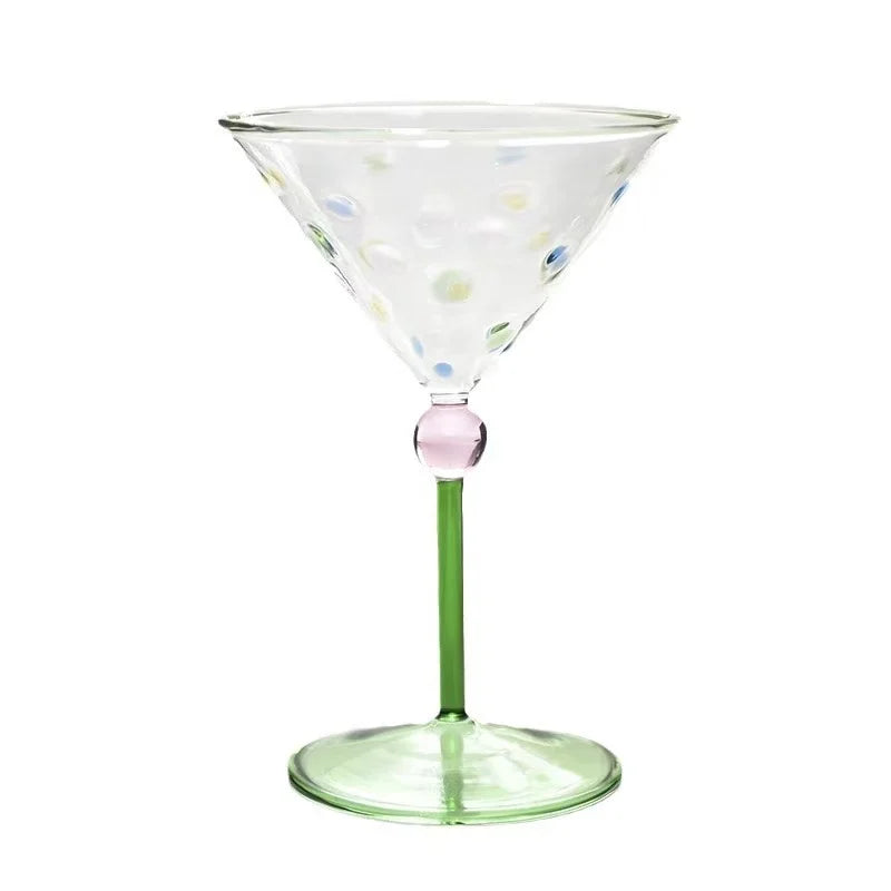 Vintage Polka Dot Cocktail & Wine Glass