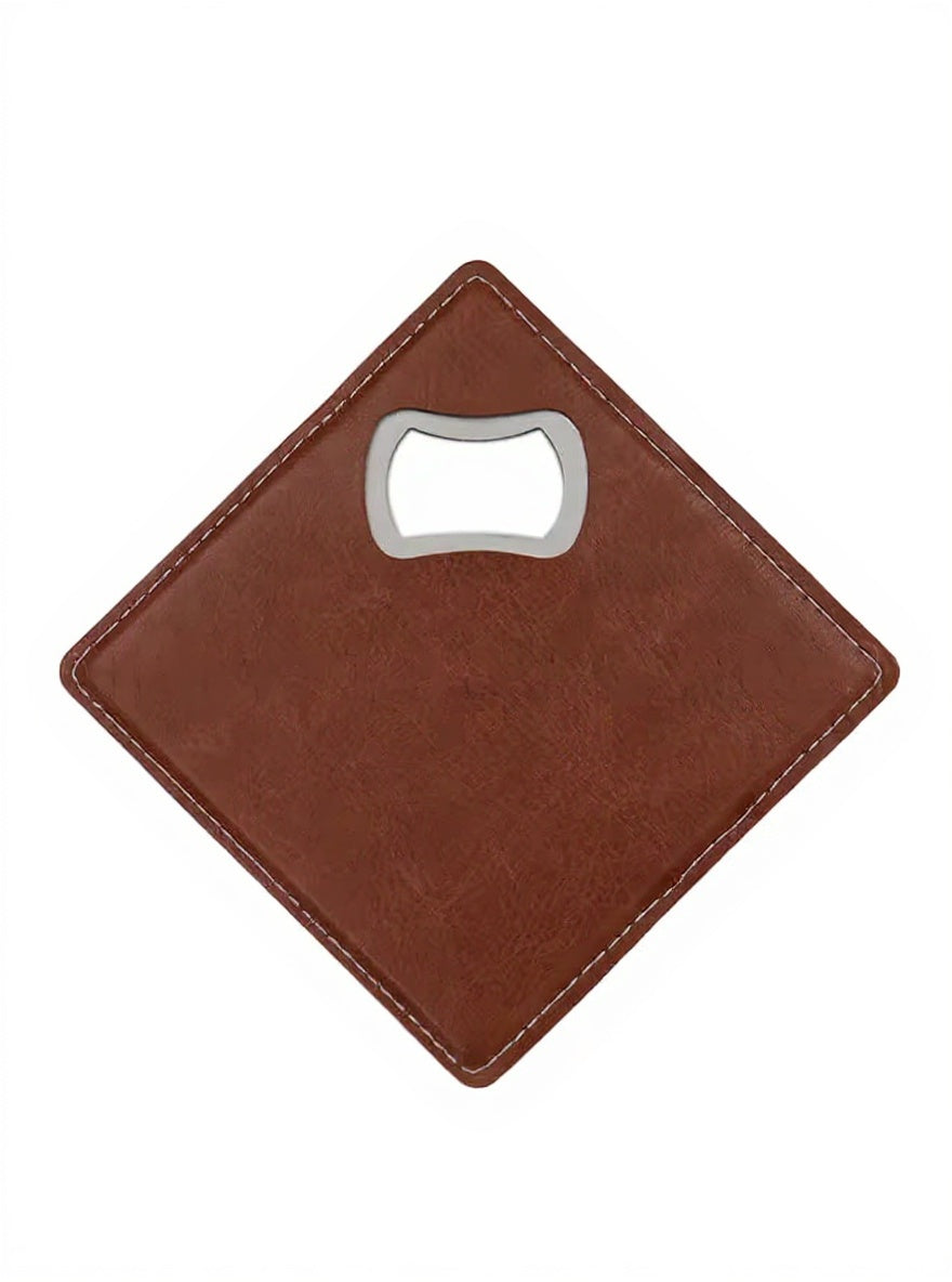 2-in-1 Leather Coaster with Bottle Opener — edited