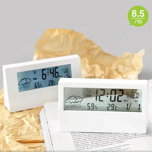 Modern Table Alarm Clock with Weather Display