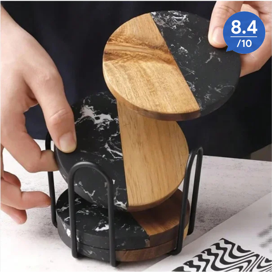Modern Marble Wood Drink Coaster
