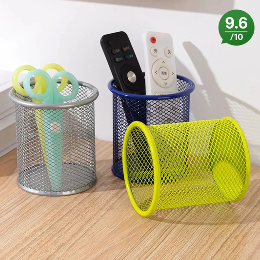 Metal Mesh Desk Pen Holder