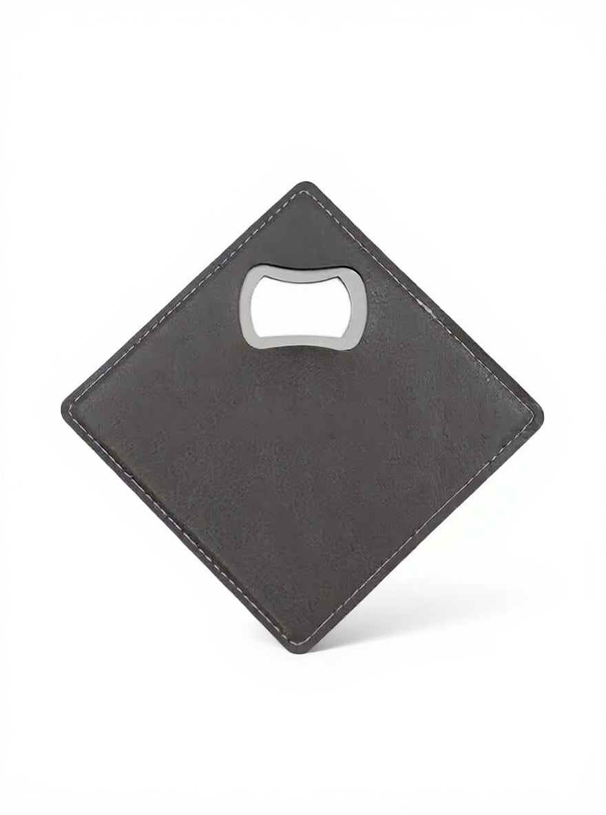 2-in-1 Leather Coaster with Bottle Opener — edited